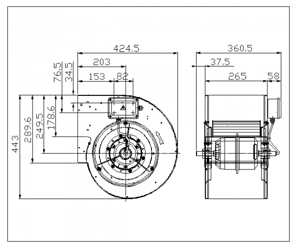 Ventilator centrifugal DDM 10/8 E6G3603 3F 4P