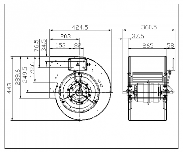 Ventilator centrifugal DDM 10/8 E6G3604 1F 4P