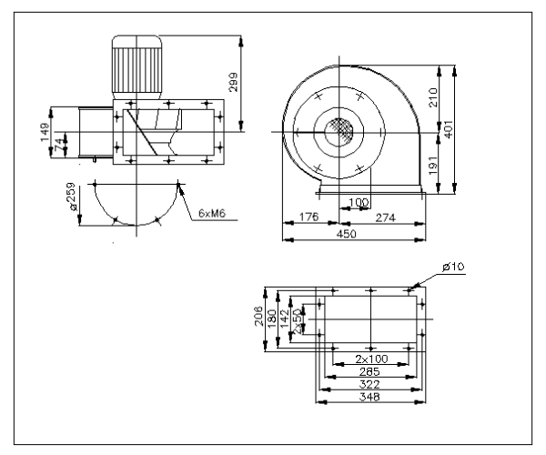 Ventilator centrifugal REM 11-0225-2W-07