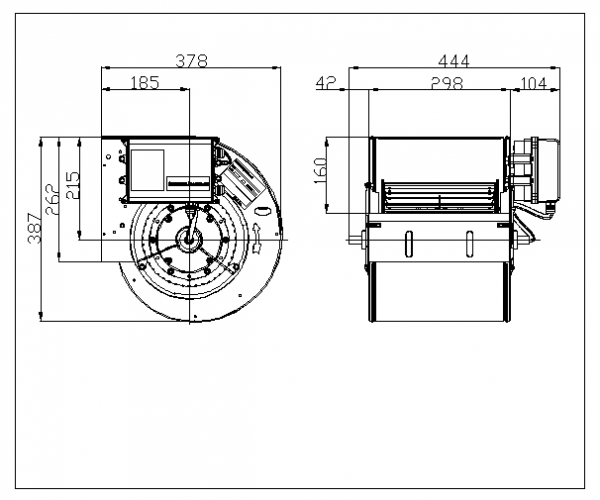 Ventilator centrifugal incorporabil DDMP 9/9 M6A4 DG0 400V-3F + DRIVER