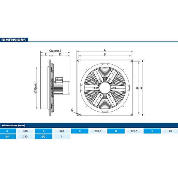 RESEALED - Axial fans HJBM PLUS 25 T2 0,37 kW