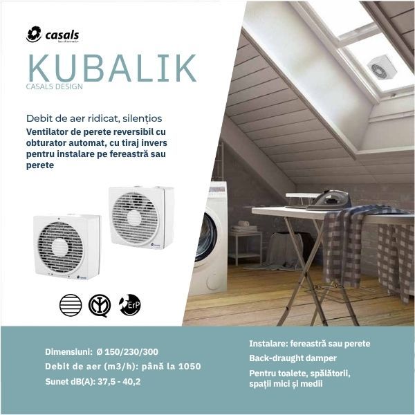 Extractor Axial Reversibil KUBALIK 230 – 450 m³/h