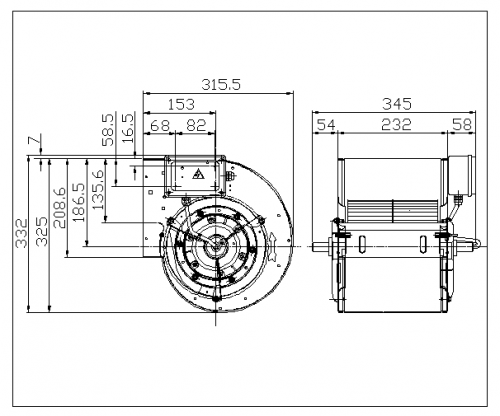 Ventilator centrifugal DDM 7/7 E6G34051F 4P 