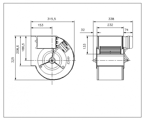 Ventilator centrifugal incorporabil DDMP 7/7 1416A0 + DRIVER