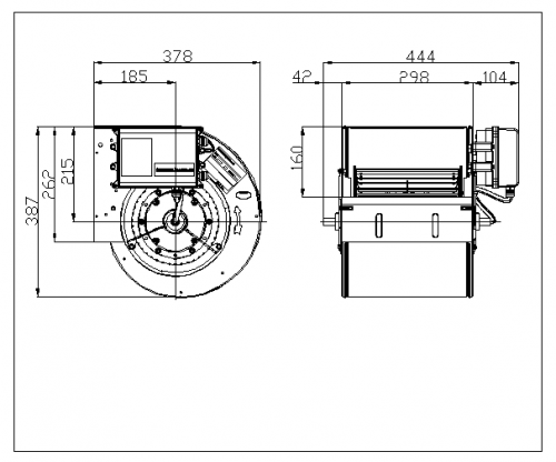 Ventilator centrifugal incorporabil DDMP 9/9 M6A4 DA8 230V-1F + DRIVER