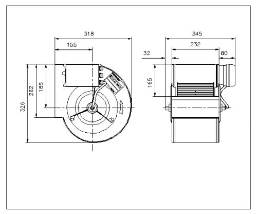 Ventilator centrifugal incorporabil DDMP 8/7 Tight  1416A0 + DRIVER