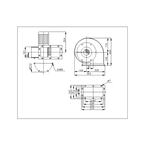 Ventilator centrifugal TEM 01-0180-23-11