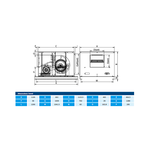 Ventilator in cutie fonoizolata rezistent la foc 400ºC-2h - BVFC 18/18 5,5kW