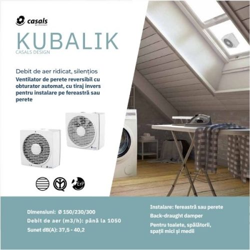 Extractor Axial Reversibil KUBALIK 230 – 450 m³/h